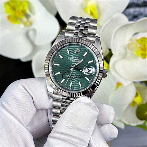 rolex datejust 41 green motif dial|Rolex Datejust price chart.